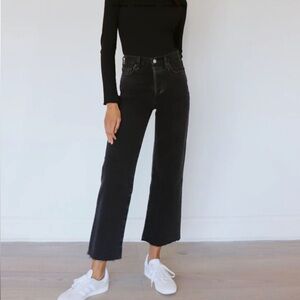 Aritizia Denim Forum The Farrah High Rise Wide Leg Jean - Black